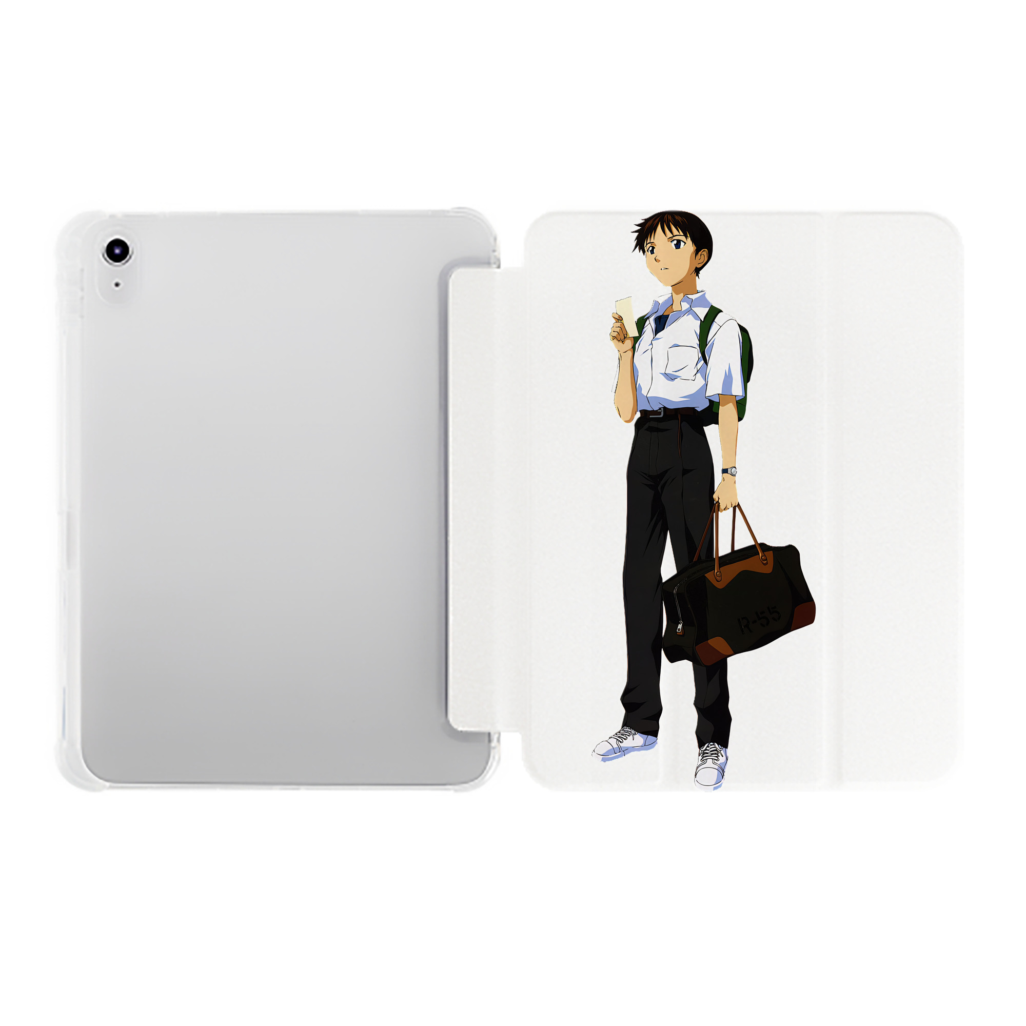 （画像用） EVA 新世紀エヴァンゲリオン IPad ケース ペン収納付き 三つ折りスタンド PUレザー×シリコン 対応機種9.5/10.5/10.9インチ